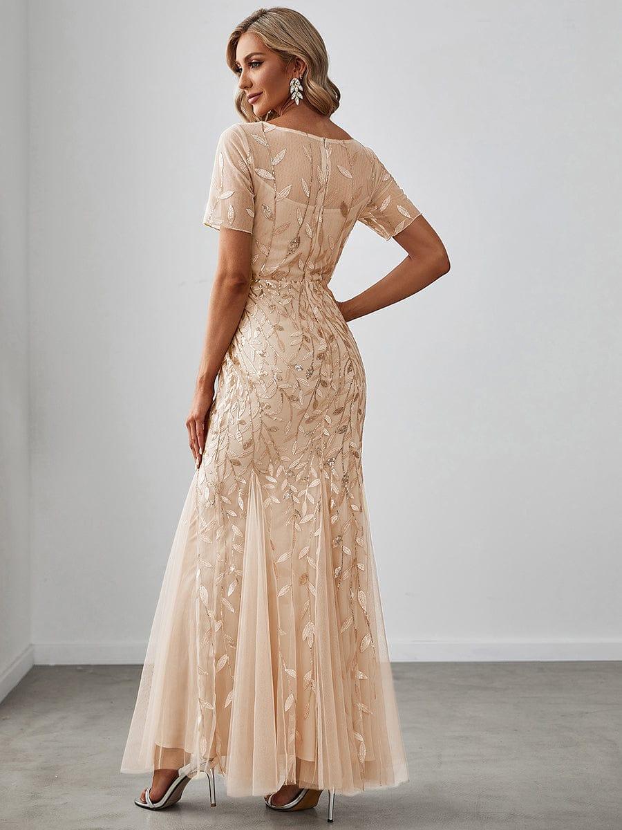 Purple Orchid Evangeline Sequin Tulle Fishtail Gown