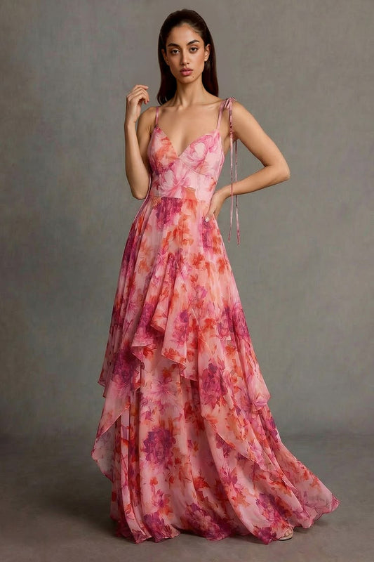 Harmony Peach Maxi Dress