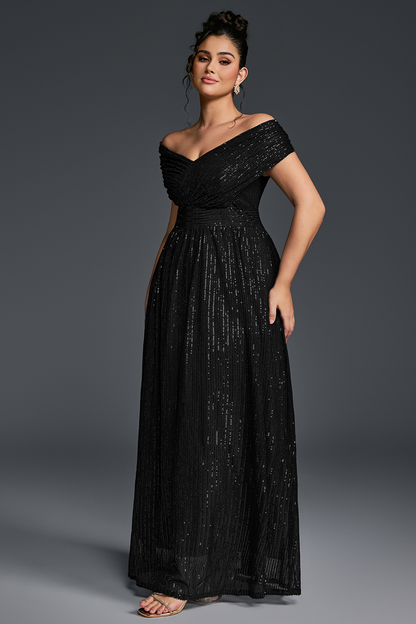 Blue Curveins Plus Size V-Neck Sequin Maxi Dress - 22-24/3X / Green