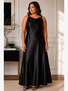 Nicole Satin Maxi Dress with Gold Ring Detail