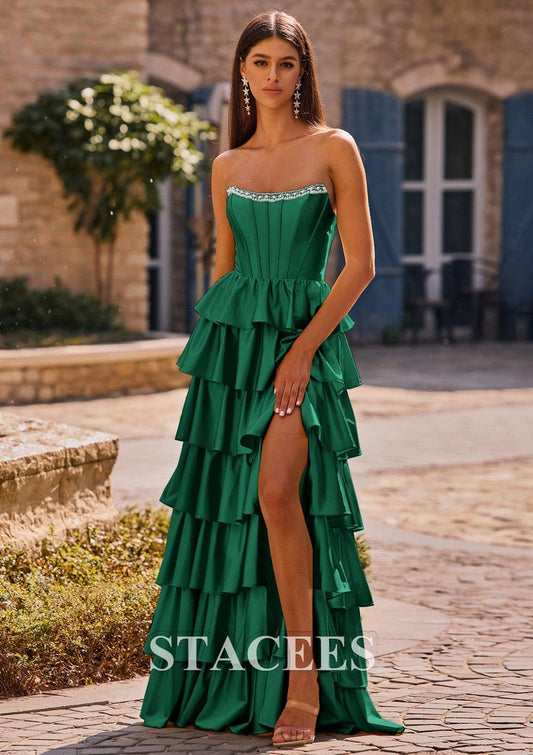 Margot Beaded A-Line Prom Dress