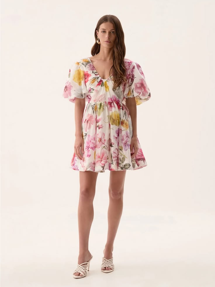 Fleur Collage Floral Mini Dress