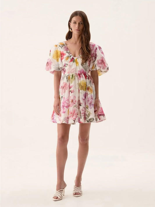 Fleur Collage Floral Mini Dress