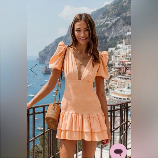 Hello Molly Dresses | Hello Molly La Devotee Dress Peach | Color: Orange | Size: 4