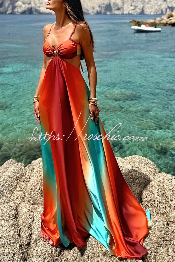 up Vacation Maxi Dress Vivienne Printed Cutout Maxi Dress