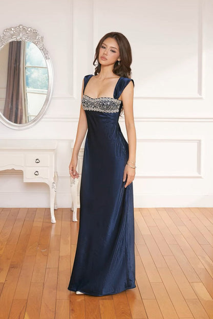 Pink Valentina Patchwork Rhinestone Maxi Dress