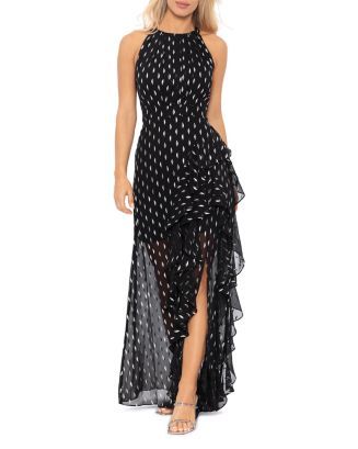 Celestine Metallic Chiffon Gown