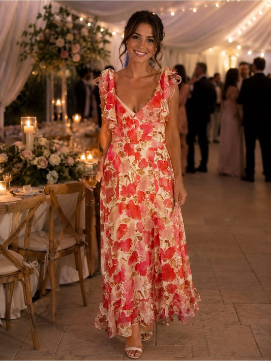Ophelia Floral Ruffle Maxi Dress