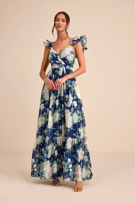 Margot Floral Ruffle Tiered Maxi Dress