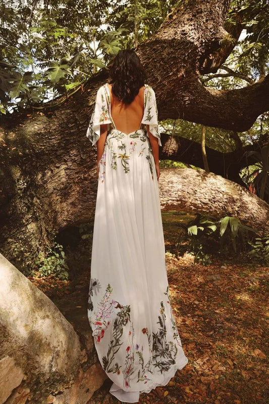 Flora Embroidered A-Line Wedding Dress