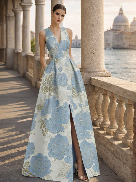 Margot Jacquard Evening Gown