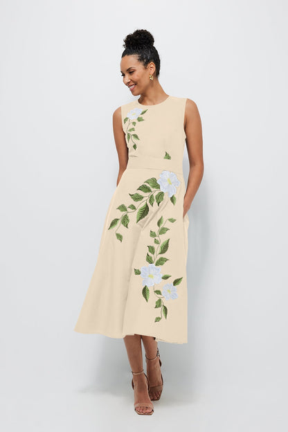 Light Yellow Magnolia Indigo Dress