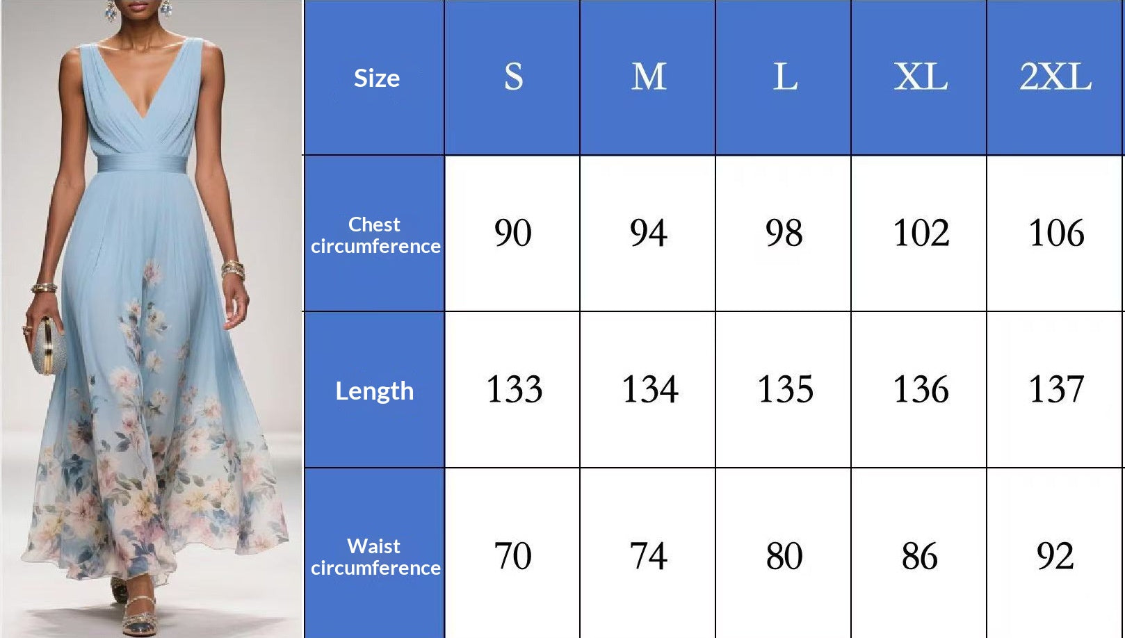 Light Blue Arabella A-Line Tea Length Chiffon Dress