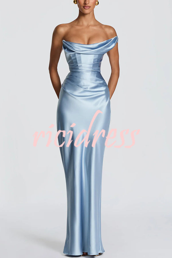 Pink Thalassa Satin One-Shoulder Maxi Dress