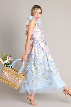 Violet Floral Embroidered Maxi Dress