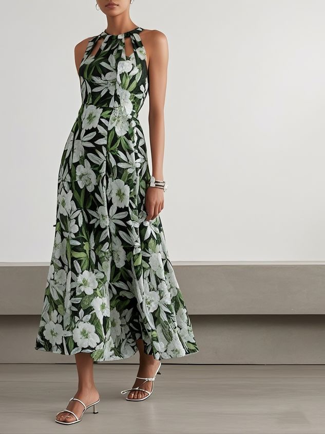 Iris Floral Chiffon Maxi Dress