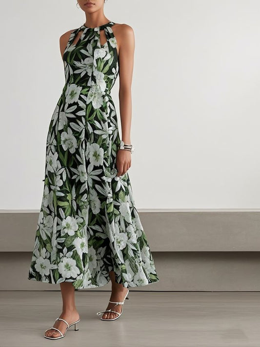 Iris Floral Chiffon Maxi Dress