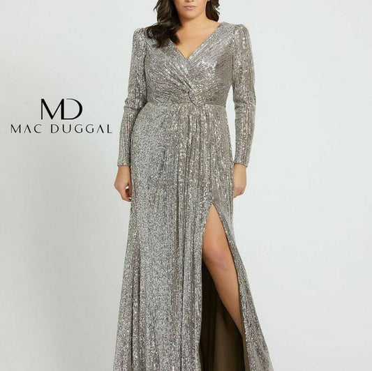 Mac Duggal Dresses | Macduggal Fabulous Evening Gown | Color: Gray/Silver | Size: 24