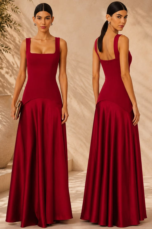 Sidney Silk Gown in Oxblood