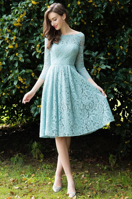 Margot Lace Cocktail Dress in Celadon