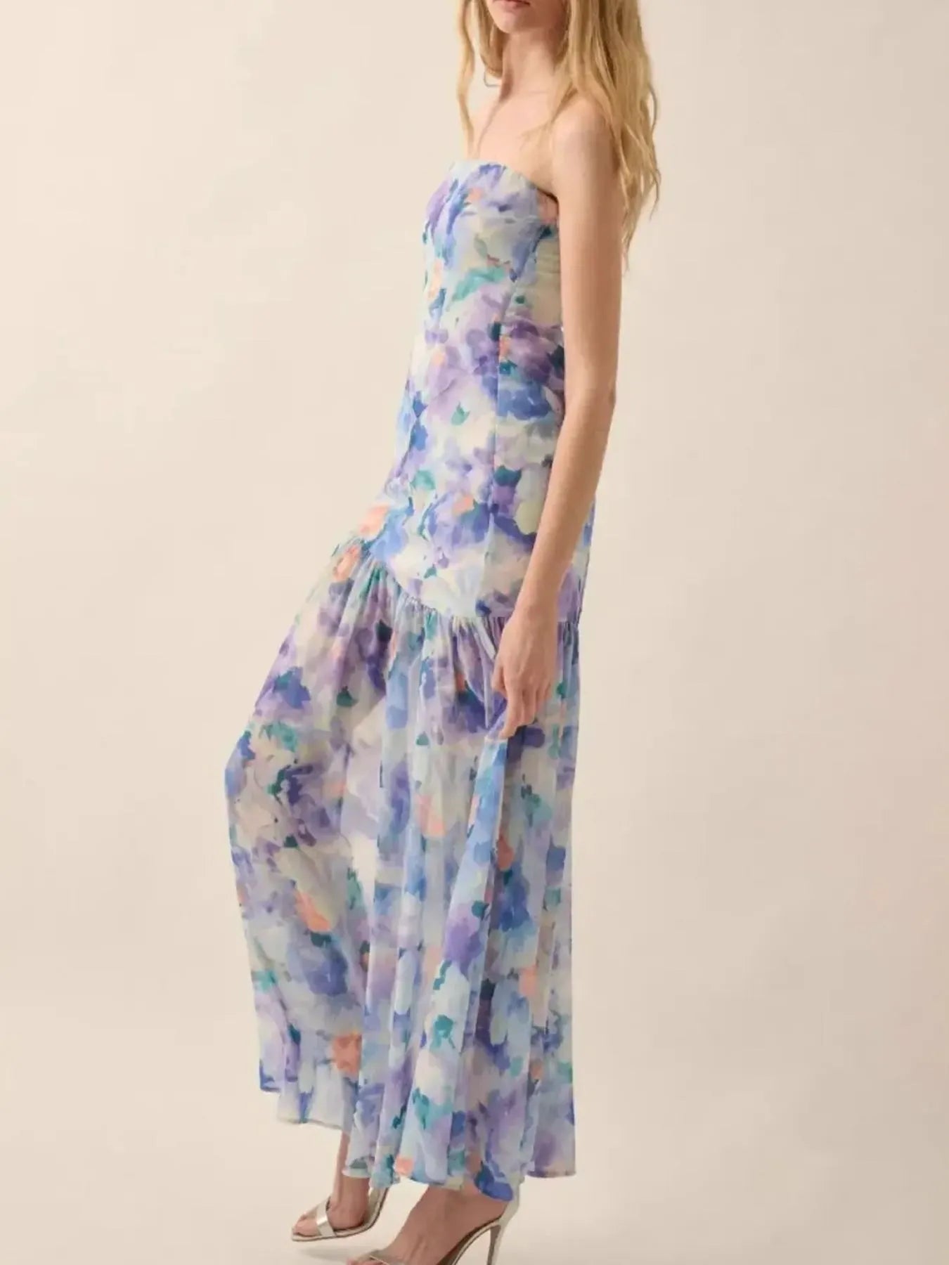 Burnt Coral Margot Floral Maxi Dress