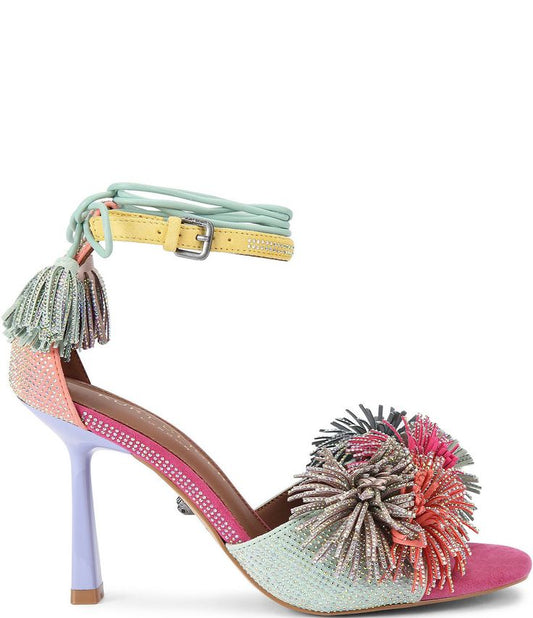 Victoria Embellished Ankle Wrap Sandals
