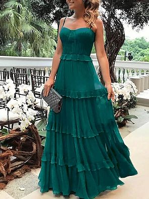 A-Line Floor Length Wedding Guest Dress Formal Dresses Evening Gown Mother of the Bride Dress Long Sleeve Jewel Neck Ele