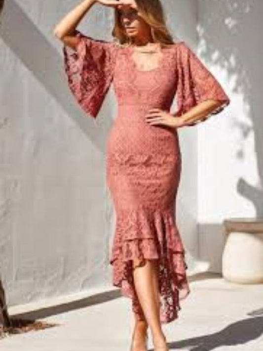 Two Sisters Dresses | Like New Twosisters The Label Rust Lace Maxi Dress Sz 10 (Xl) | Color: Brown/Orange | Size: Xl