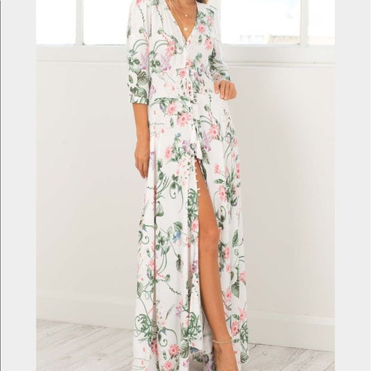 Valentina Silver Maxi Dress