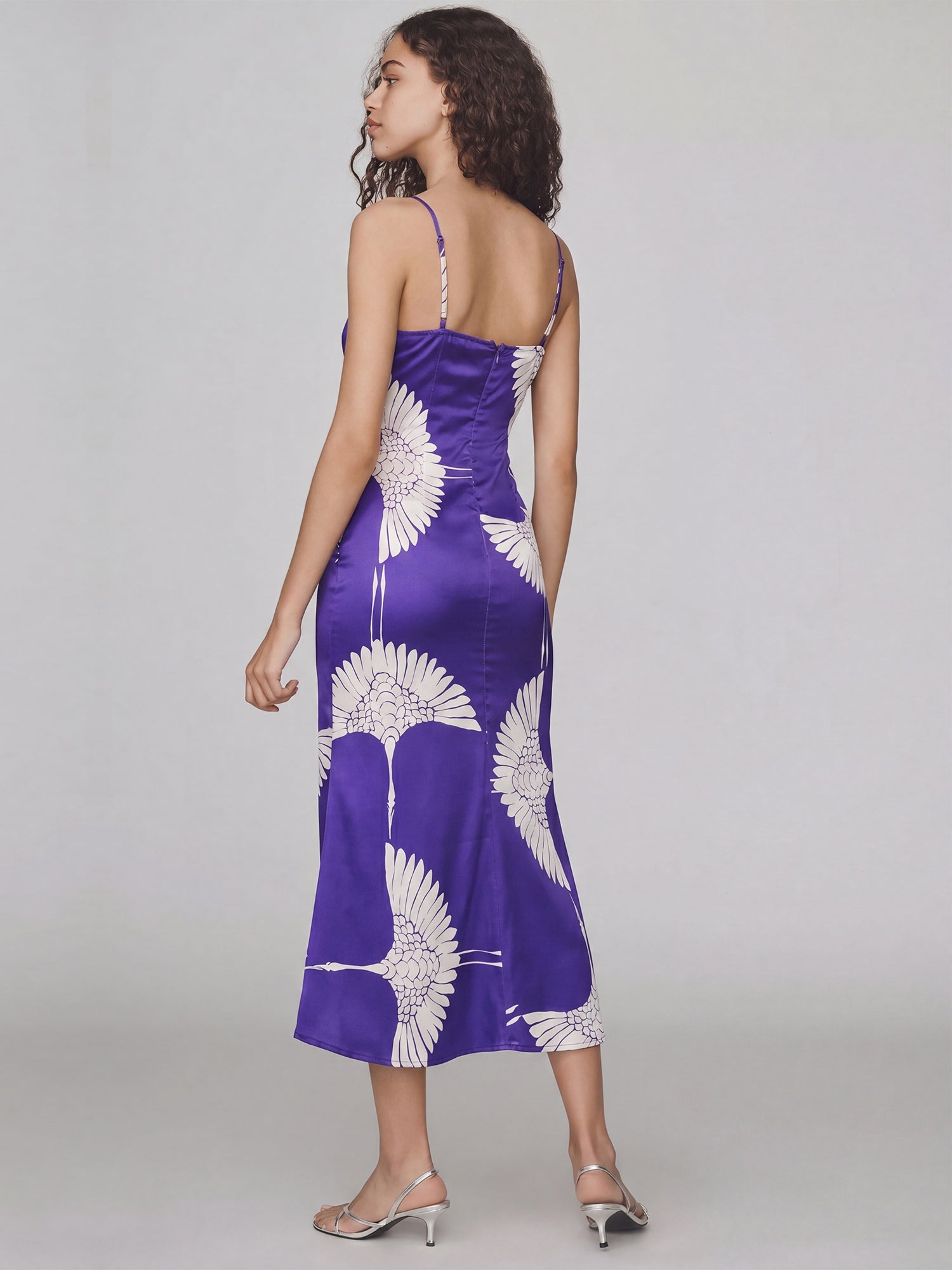 BLUE - NAVY Iris Satin Midi Dress