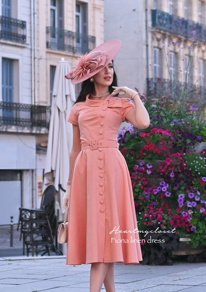 vintage inspired 1950s Fiona linen dress - vintage inspired 1950s - 2