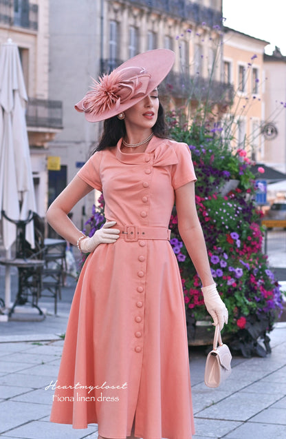 vintage inspired 1950s Fiona linen dress - vintage inspired 1950s - 2