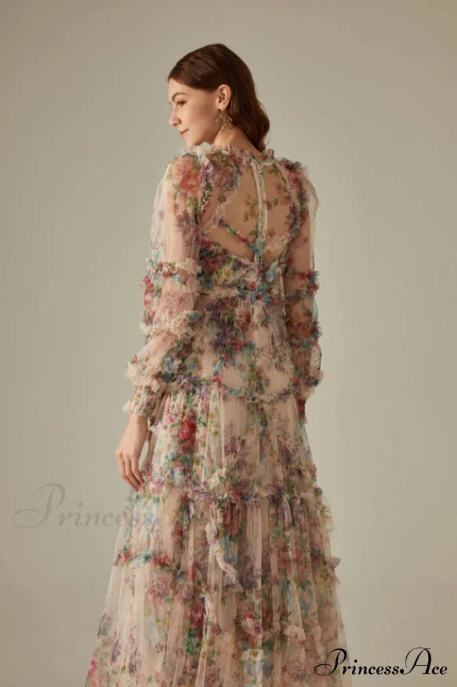 Apricot Georgina Ruffle Maxi Dress