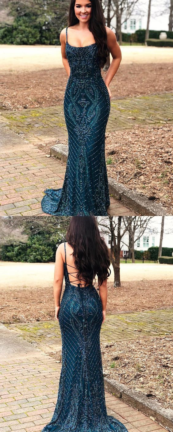 Picture Color Estelle Beaded Mermaid Evening Dress