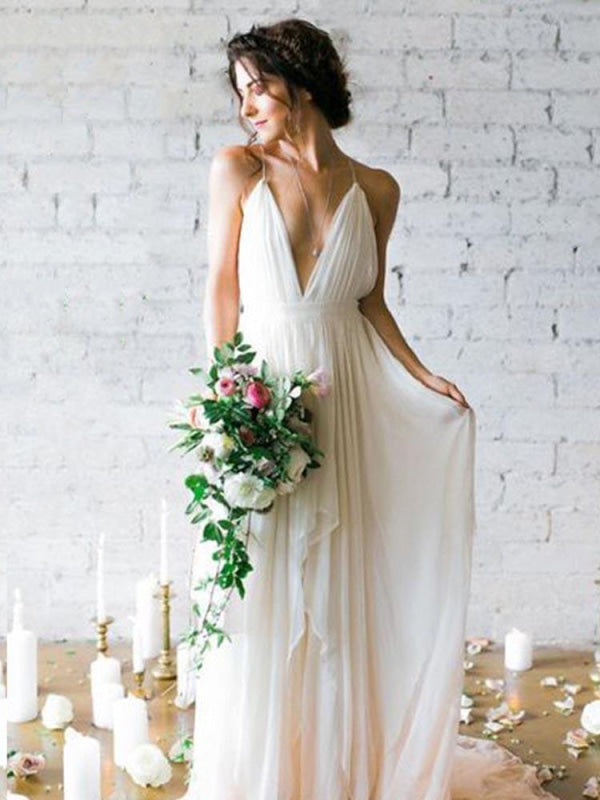 Neck Backless Ruffles Wedding Dresses Margot Lace Wedding Dress