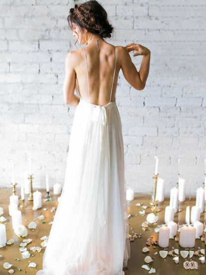 Neck Backless Ruffles Wedding Dresses Margot Lace Wedding Dress