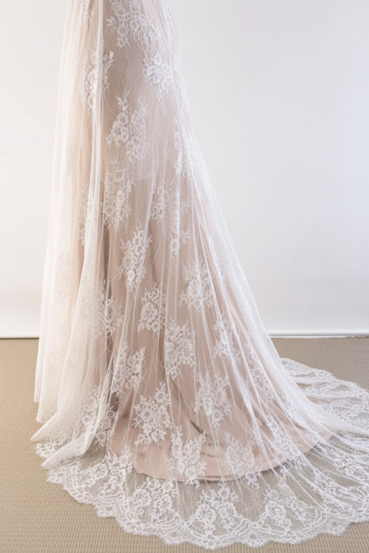 Neck Cap Sleeves Lace Wedding Dresses Margot Lace Wedding Dress