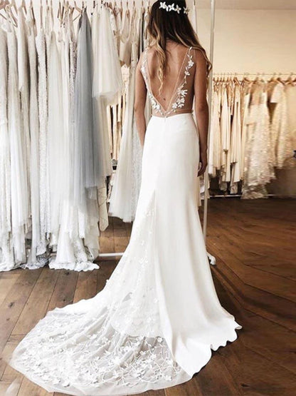 neck Lace Backless Mermaid Wedding Dresses Margot Lace Wedding Dress