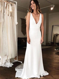 neck Lace Backless Mermaid Wedding Dresses
