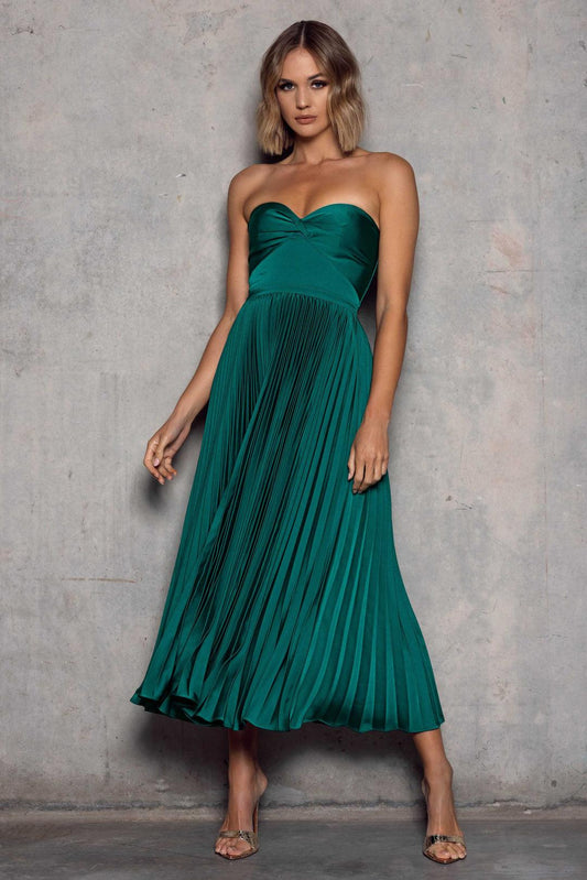 Palm Green Hailey Linen Shift Dress in Palm Green
