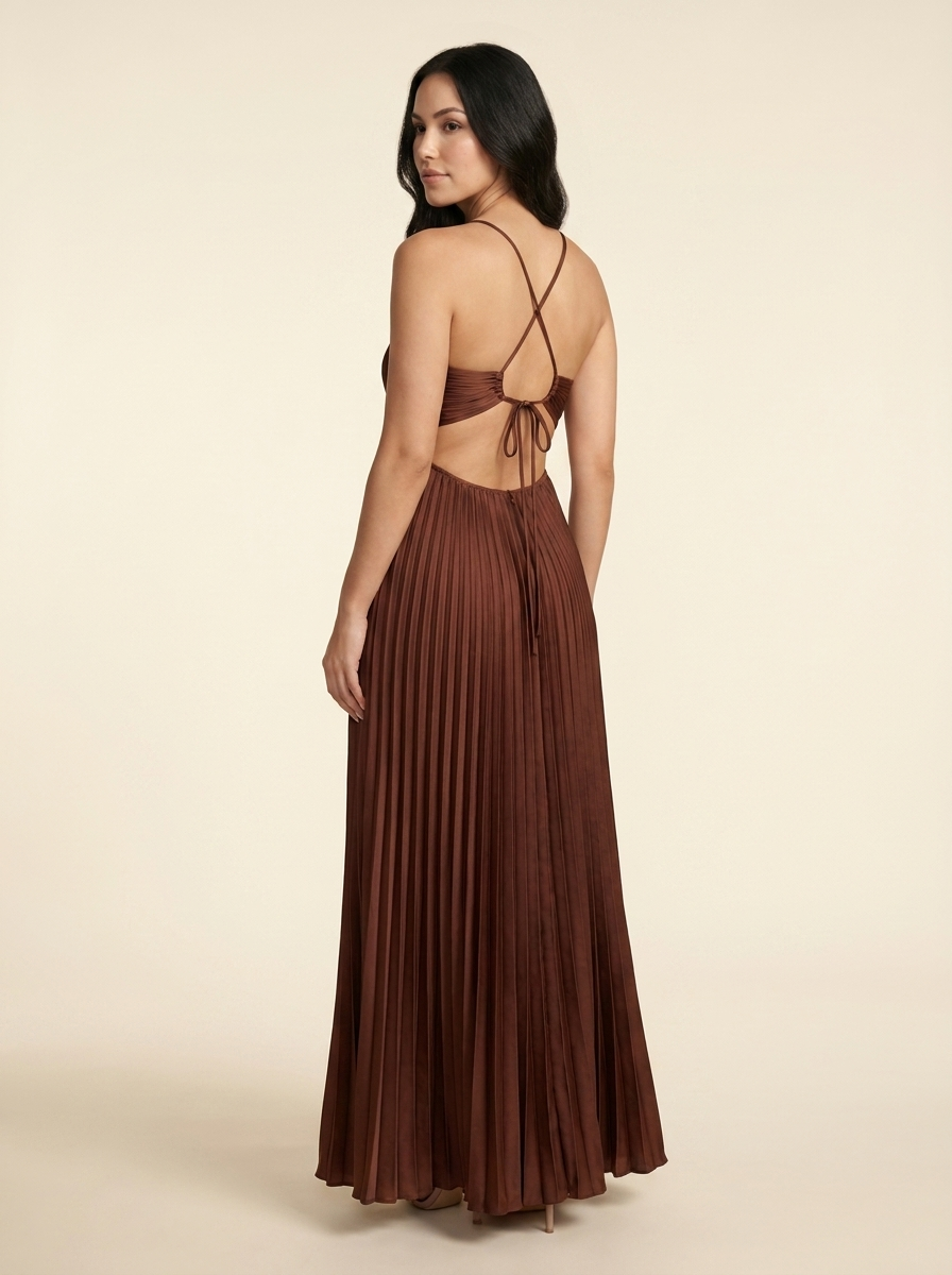 Sienna Maxi Cocoa Satin 2
