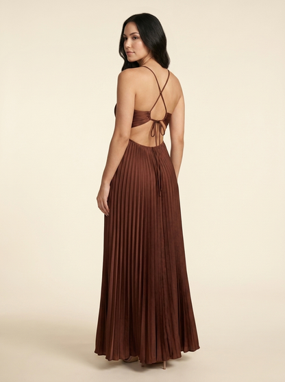 Sienna Maxi Cocoa Satin 2