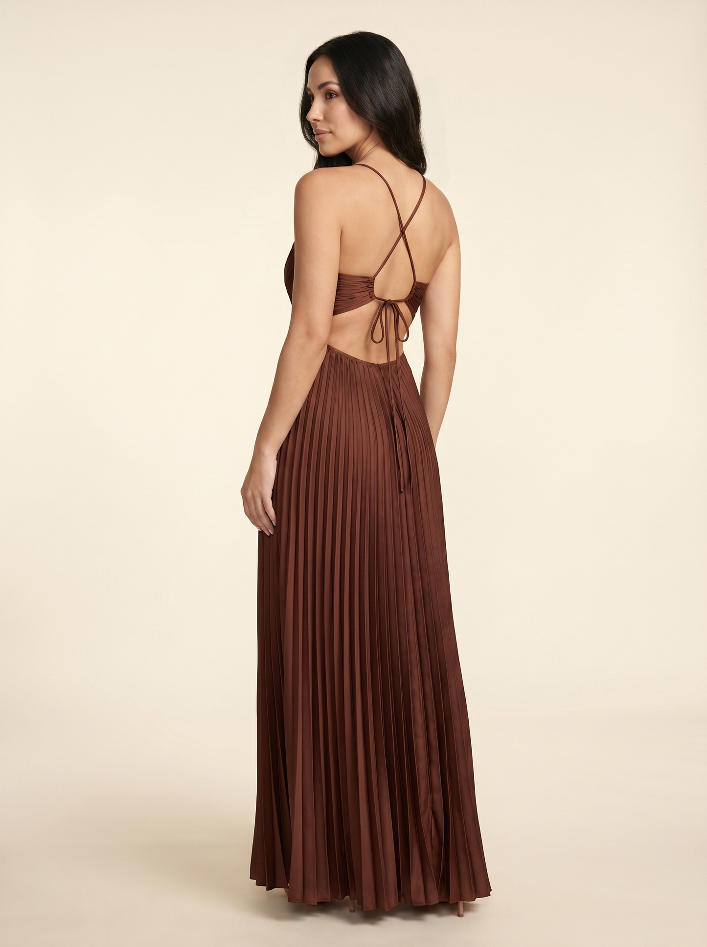 Sienna Maxi Cocoa Satin 2