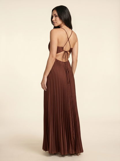 Sienna Maxi Cocoa Satin 2