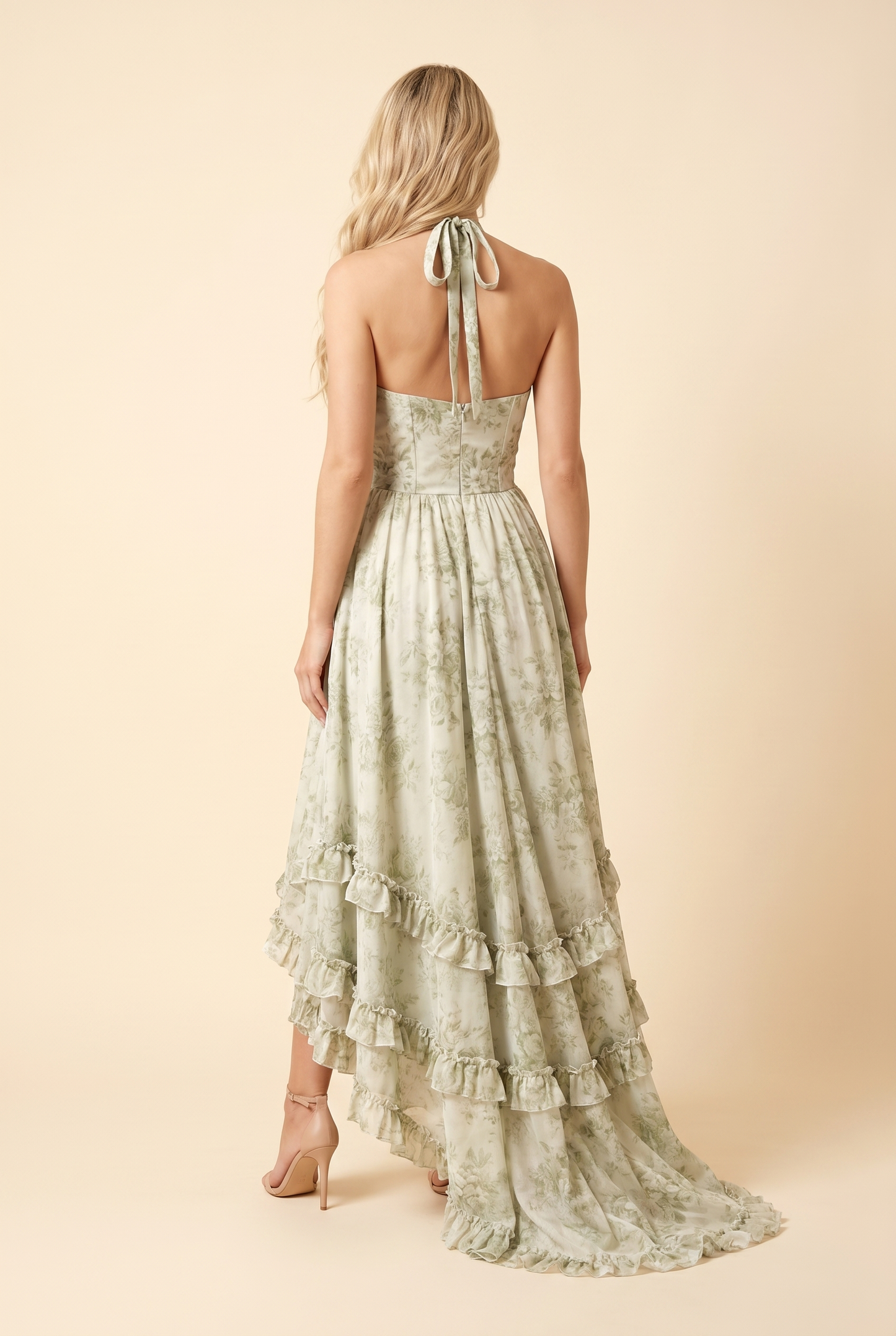 BIANCA MAXI DRESS Sage Blossom back