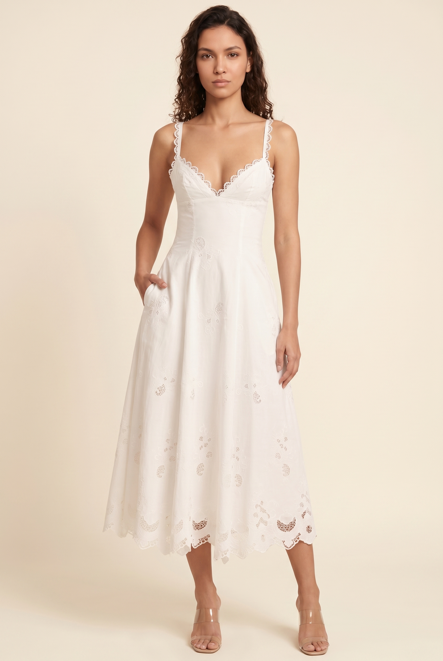 SARA MAXI DRESS White front