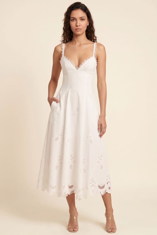SARA MAXI DRESS White front