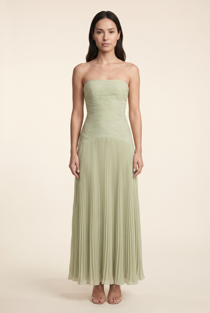 EVI MAXI DRESS Sage Green front