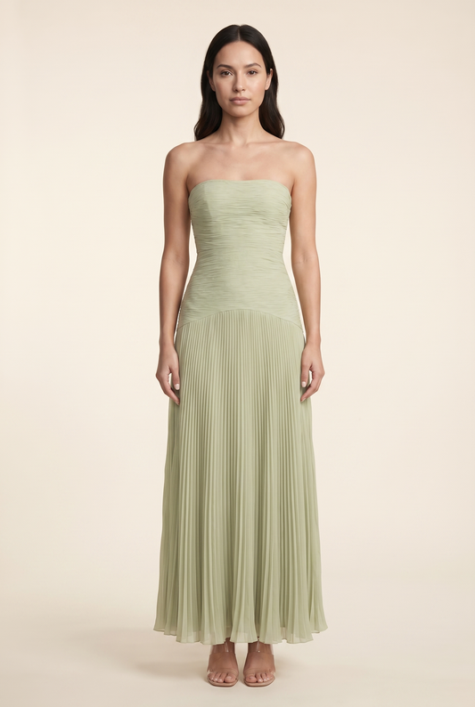 EVI MAXI DRESS Sage Green front