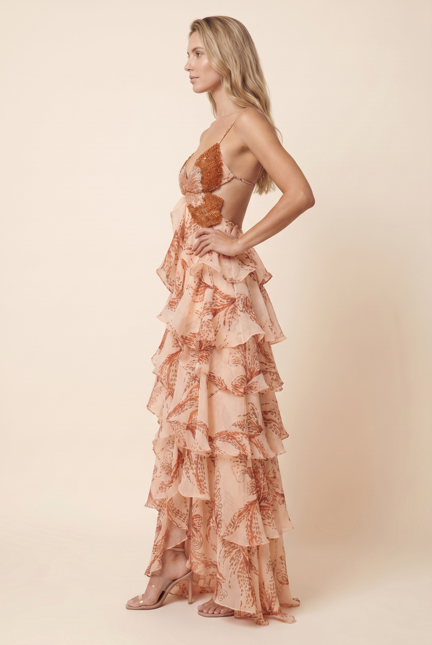 ISA MAXI DRESS Orange side